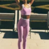 Airbrush High-Waist 7/8 Better Together Tayt - Şeker Kalpli Pembe/Beyaz