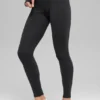 Airbrush Kışlık Sıcak High-Waist Nocturne Tayt - Siyah