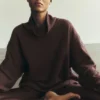 Hazy Mock Neck Kazak - Brownstone
