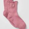 Kadın Lettuce Edge Çorap - Pembe Yabani Gül