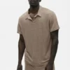 Keten Jersey Coastal Kısa Kollu Polo - Gravel