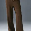 Scholar Örme High-Waist Kargo Pantolon - Espresso