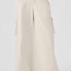 Show Off Kargo Geniş Paça Pantolon (Uzun) - Fildişi