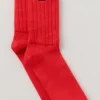 Unisex Yarım Bilekli Scrunch Çorap - Parlak Kırmızı