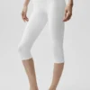 16" High-Waist Airbrush Kapri - Beyaz