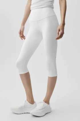 16" High-Waist Airbrush Kapri - Beyaz