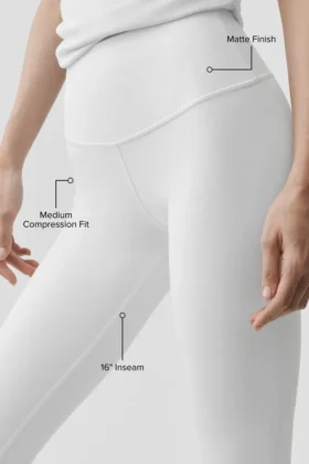 16″ High-Waist Airbrush Kapri – Beyaz
