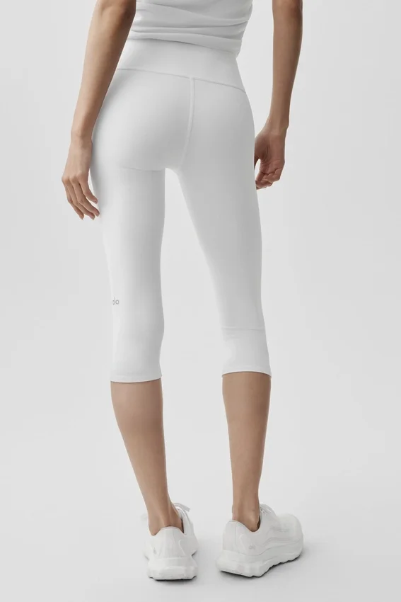 16" High-Waist Airbrush Kapri - Beyaz