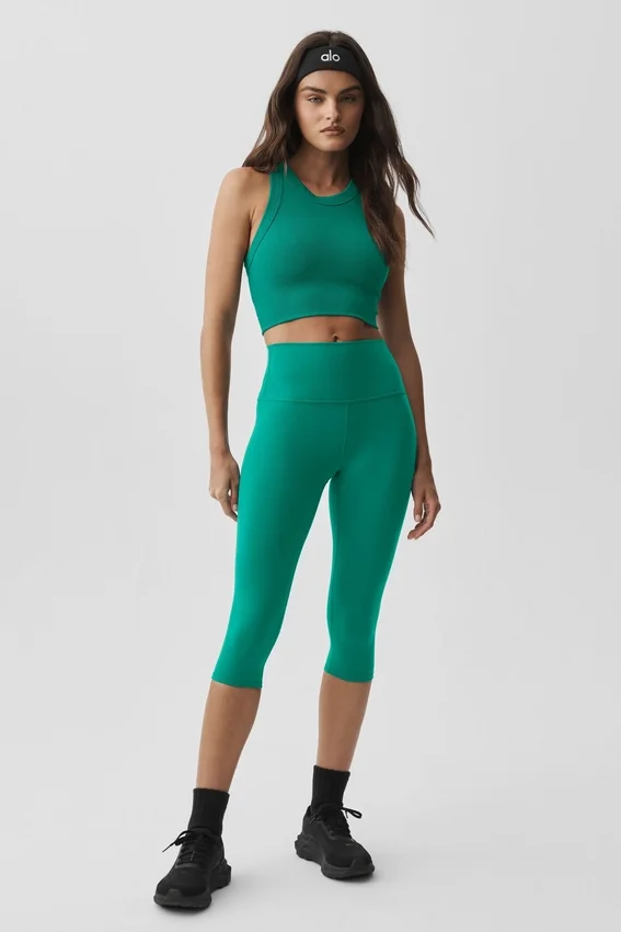 16" High-Waist Airbrush Kapri - Emerald Isle