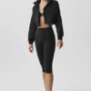 16" High-Waist Airbrush Kapri - Siyah