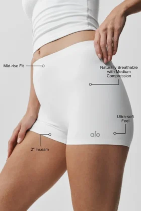 2″ Alo Softsculpt Orta Bel Şort – Beyaz