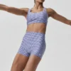 3" Airlift Gingham High-Waist Şık Şort - Lacivert Gingham