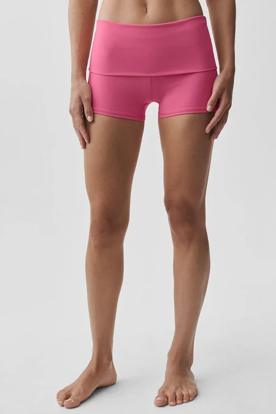 3" Alo Softsculpt Alçak Bel Katlamalı Şort - Paradise Pink