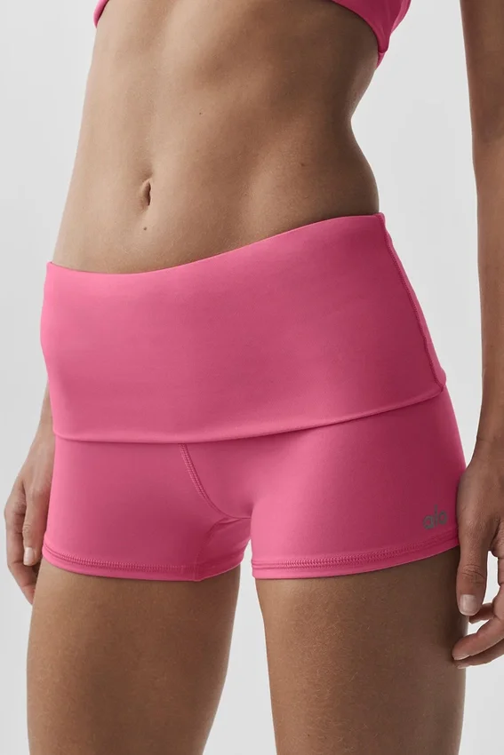 3" Alo Softsculpt Alçak Bel Katlamalı Şort - Paradise Pink