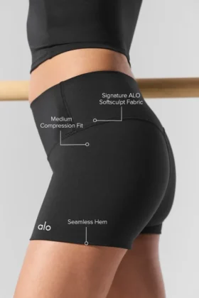 3″ Alo Softsculpt High-Waist Precision Şort – Siyah