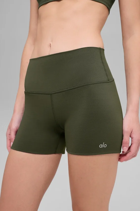 3" Alo Softsculpt High-Waist Precision Şort - Yeşil Zeytin