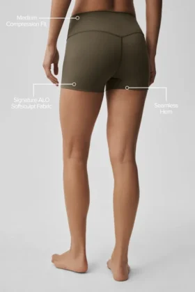 3″ Alo Softsculpt High-Waist Precision Şort – Zeytin Ağacı