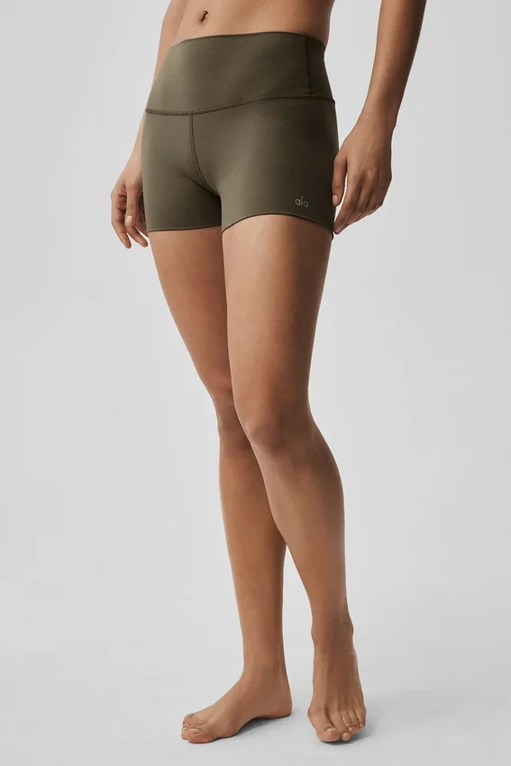 3" Alo Softsculpt High-Waist Precision Şort - Zeytin Ağacı