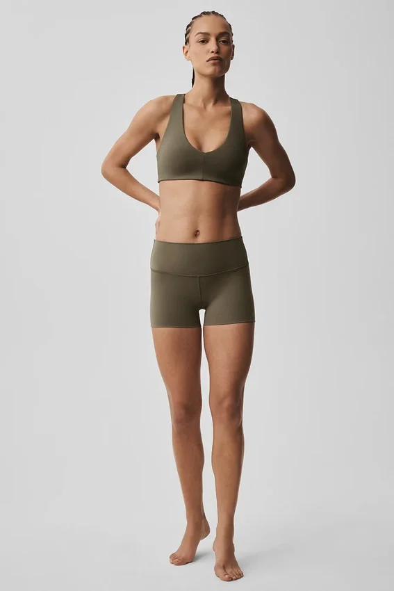 3" Alo Softsculpt High-Waist Precision Şort - Zeytin Ağacı
