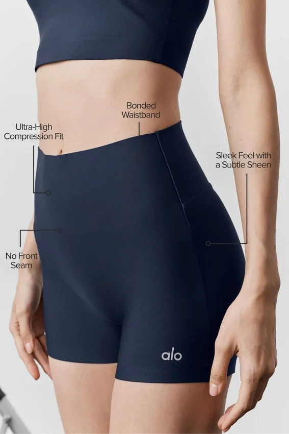 3" High-Waist Airlift Şık Şort - Lacivert