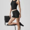 3" High-Waist Alosoft Carefree Şort - Siyah