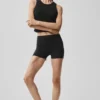 3" High-Waist Alosoft Carefree Şort - Siyah