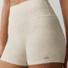 3" High-Waist Alosoft Carefree Şort - Yulaf Rengi Melanj