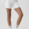 4" Airbrush High-Waist Heart Throb Şort - Beyaz/Siyah