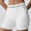 4" Airbrush High-Waist Heart Throb Şort - Beyaz/Siyah