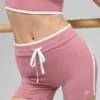 4" High-Waist Airbrush Race Pace Şort - Pembe Yabani Gül/Beyaz
