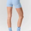 4” High-Waist Alosoft Heart Throb Şort - Deniz Kabuğu Mavisi Melanj/Beyaz