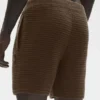 5" Düz Örme Şort - Espresso