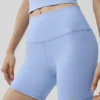 5" High-Waist Airbrush Biker Şort - Açık Provence Mavisi