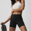 5" High-Waist Airbrush Bisikletçi Şortu - Siyah