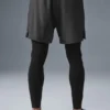 5" Revival 2'si 1 Arada Pantolon - Antrasit/Siyah