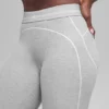 7/8 High-Waist Alosoft Heart Throb Tayt - Atletik Melanj Gri/Beyaz