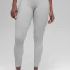 7/8 High-Waist Alosoft Heart Throb Tayt - Atletik Melanj Gri/Beyaz