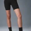 7" High-Waist Bisikletçi Şortu - Siyah