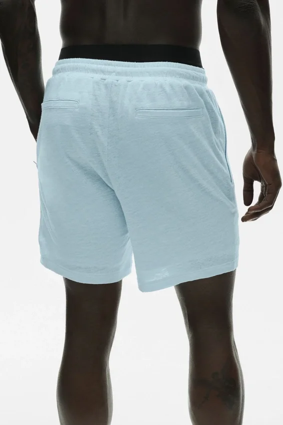 7" Keten Jersey Coastal Şort - Seaside Blue