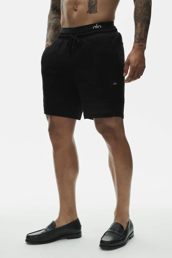 7" Keten Jersey Coastal Şort - Siyah