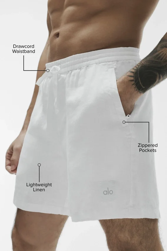 7" Linen Days Şort - Beyaz