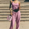 Accolade Düz Paça Eşofman Altı - Şeker Kalp Pembesi