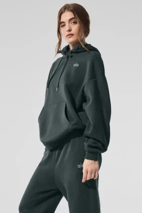 Accolade Kapüşonlu Sweatshirt - Kömür Yeşili