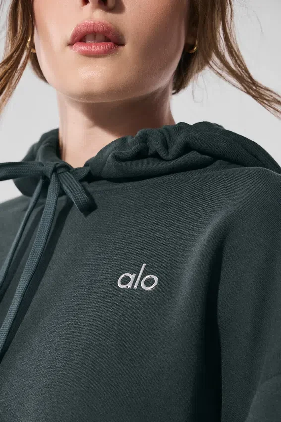Accolade Kapüşonlu Sweatshirt - Kömür Yeşili