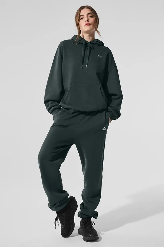 Accolade Kapüşonlu Sweatshirt - Kömür Yeşili