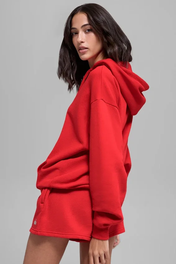 Accolade Kapüşonlu Sweatshirt - Parlak Kırmızı