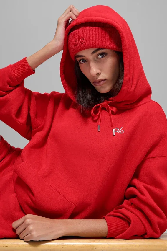 Accolade Kapüşonlu Sweatshirt - Parlak Kırmızı