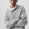 Accolade Tam Fermuarlı Kapüşonlu Sweatshirt - Atletik Melanj Gri