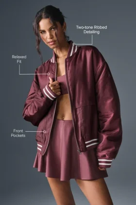 Afterglow Varsity Ceket – Bordo Trüf