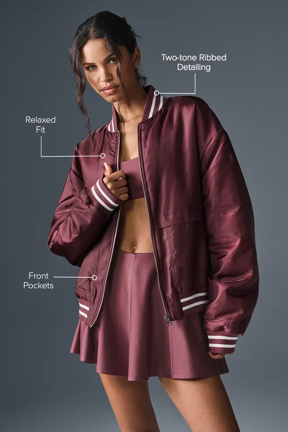 Afterglow Varsity Ceket - Bordo Trüf